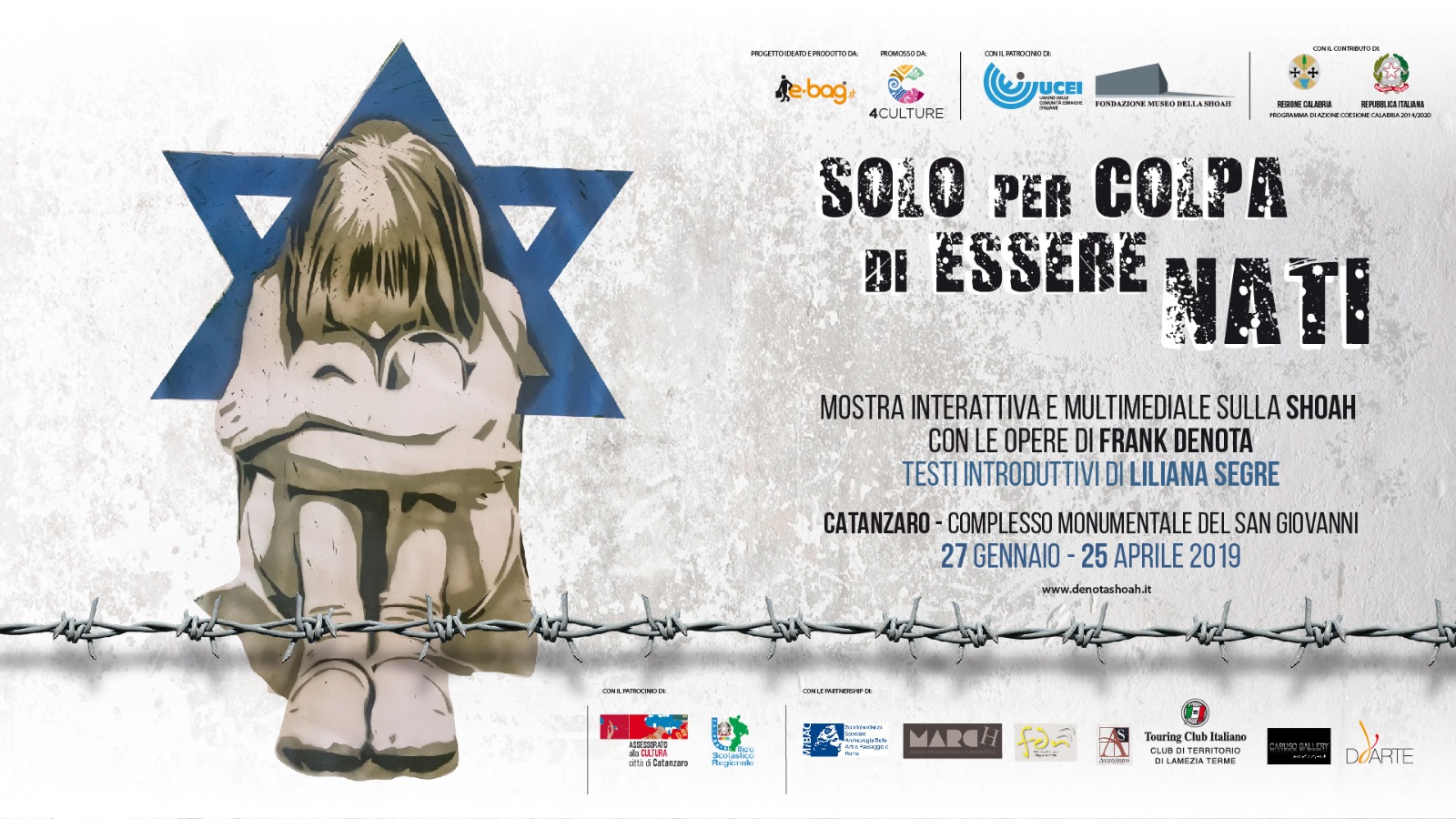 “Solo per colpa di essere nati”: La Shoah raccontata dalla street art di Frank Denota in mostra al complesso San Giovanni di Catanzaro