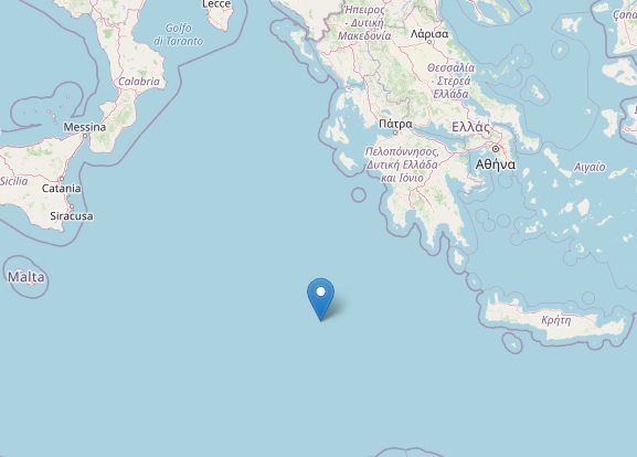 Scossa di terremoto magnitudo 5.8 nel Mediterraneo tra Italia e Grecia. Avvertita in Puglia, Calabria e Sicilia