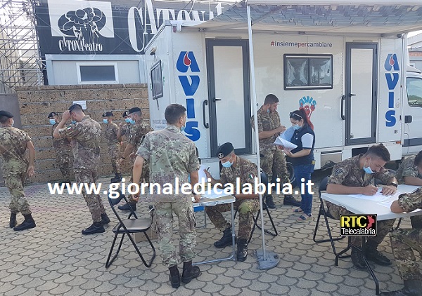 Esercito ed Avis Calabria  insieme per la donazione del sangue