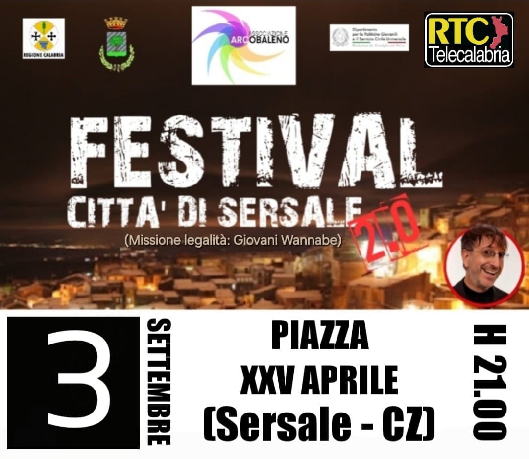 Musica e Legalità, il 3 Settembre il “Festival Città di Sersale 2.0” promosso da Amministrazione comunale Assessorato allo Spettacolo e associazione Arcobaleno