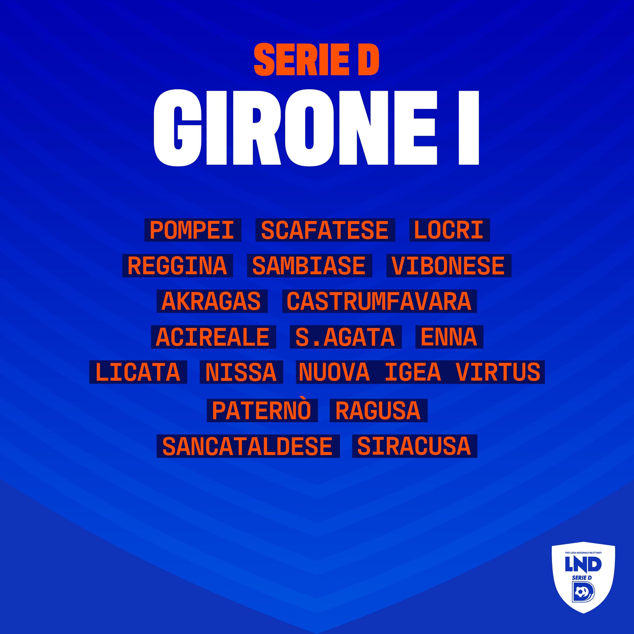 Calcio, ecco il nuovo girone I di Serie D: le 4 calabresi con le 12 siciliane e le campane Pompei e Scafatese